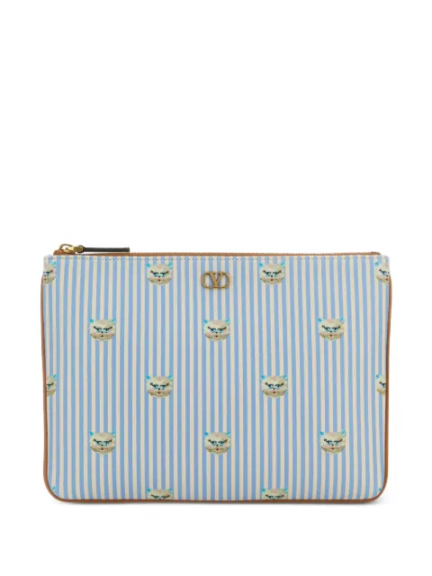 Valentino Garavani stripe-pattern pouch