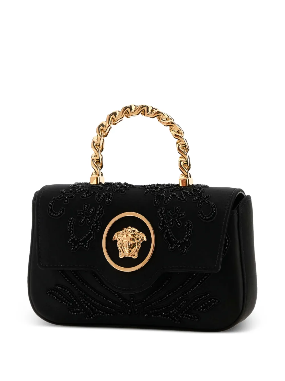 Versace Mini-shopper met verfraaiing Zwart