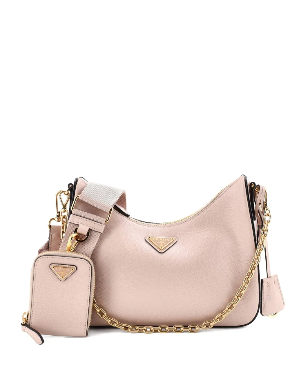 Pre-owned Prada Re-edition 2005 Shoulder Bag Saffiano Leather Small Crossbody Bag In Neutral