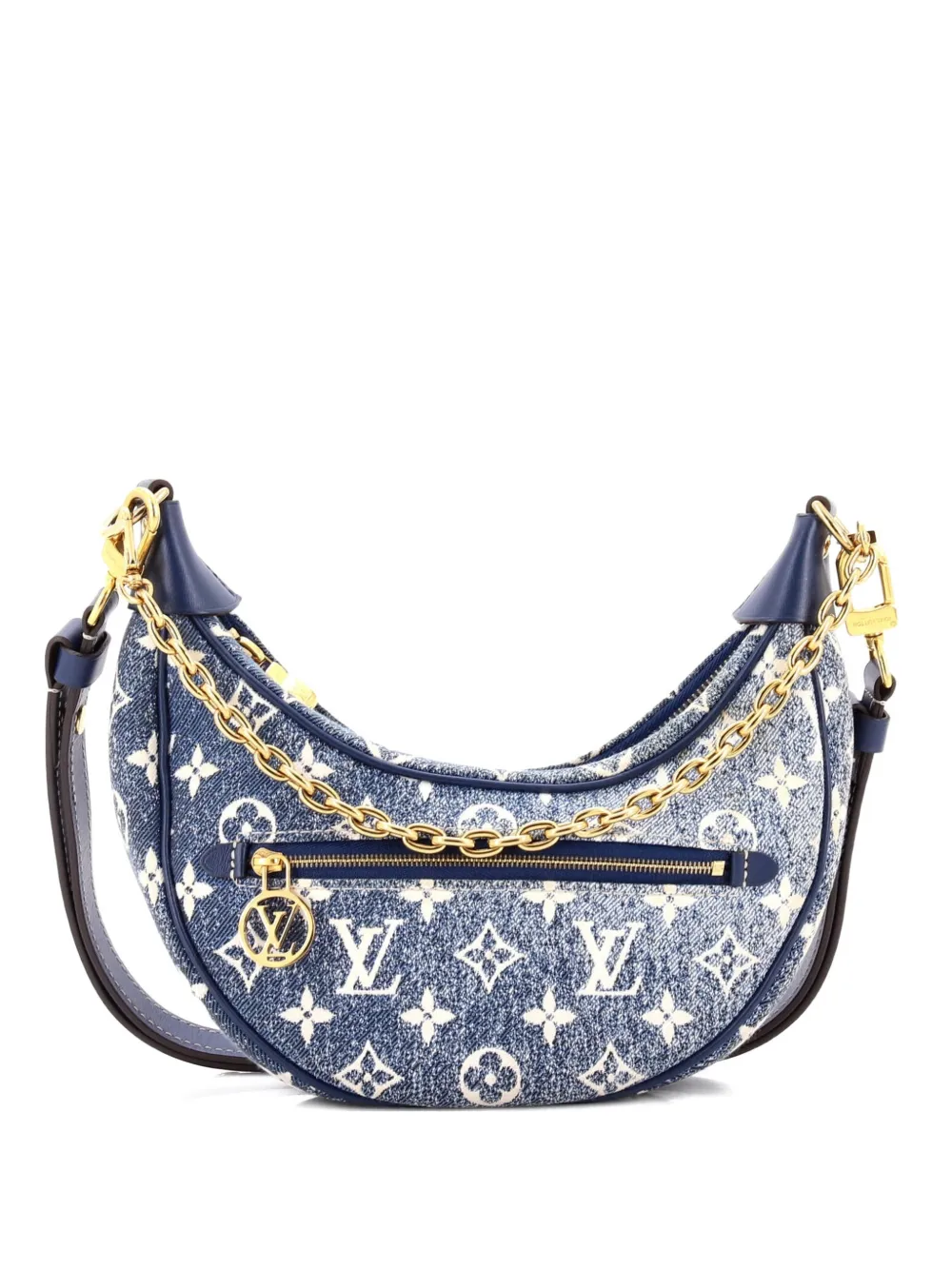 Louis Vuitton Pre-Owned Loop Handbag Monogram Jacquard Denim hobo bag - Blu