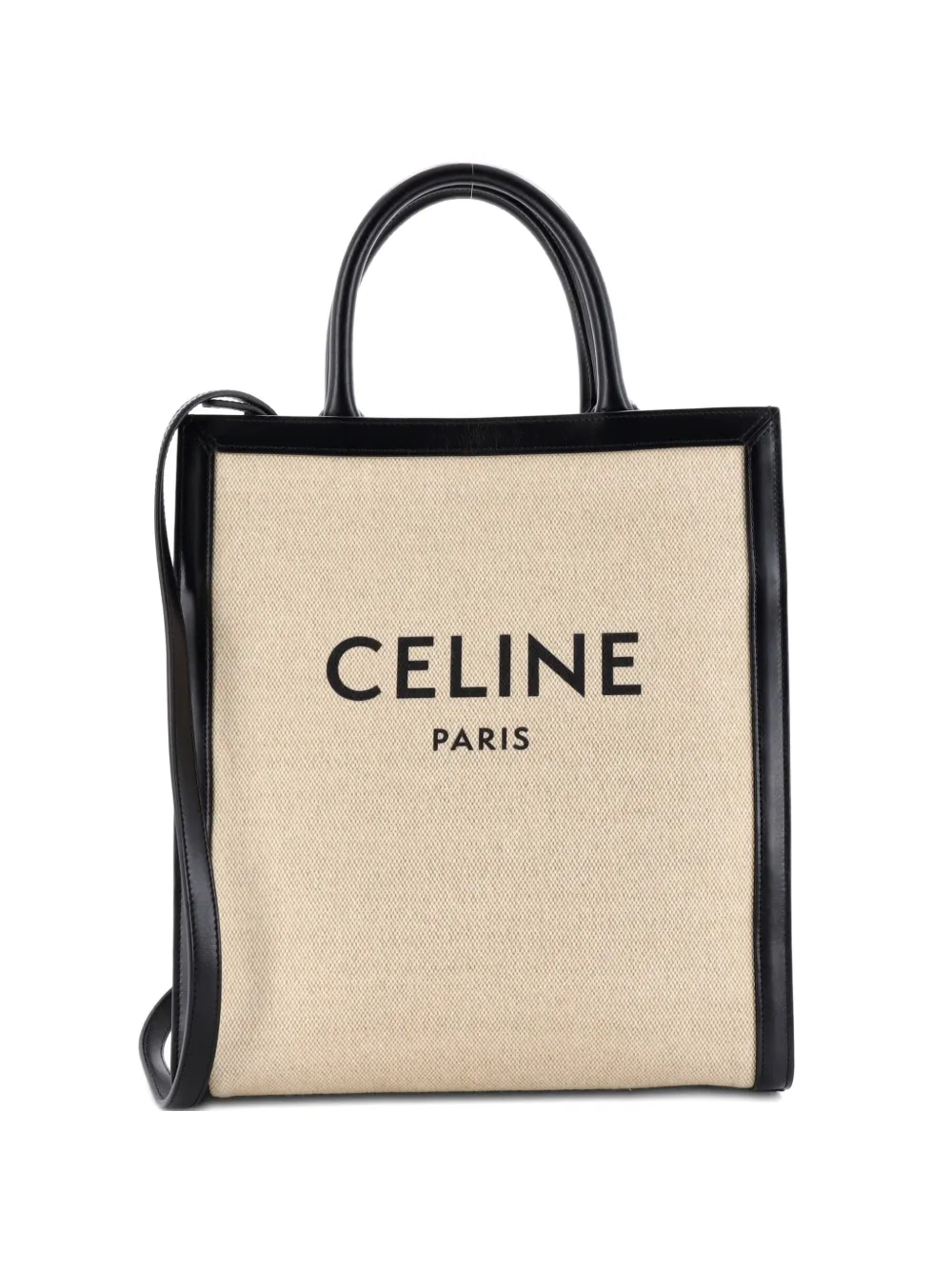 Celine Pre-Owned Vertical Cabas Canvas with Leather Small tote bag - Nero