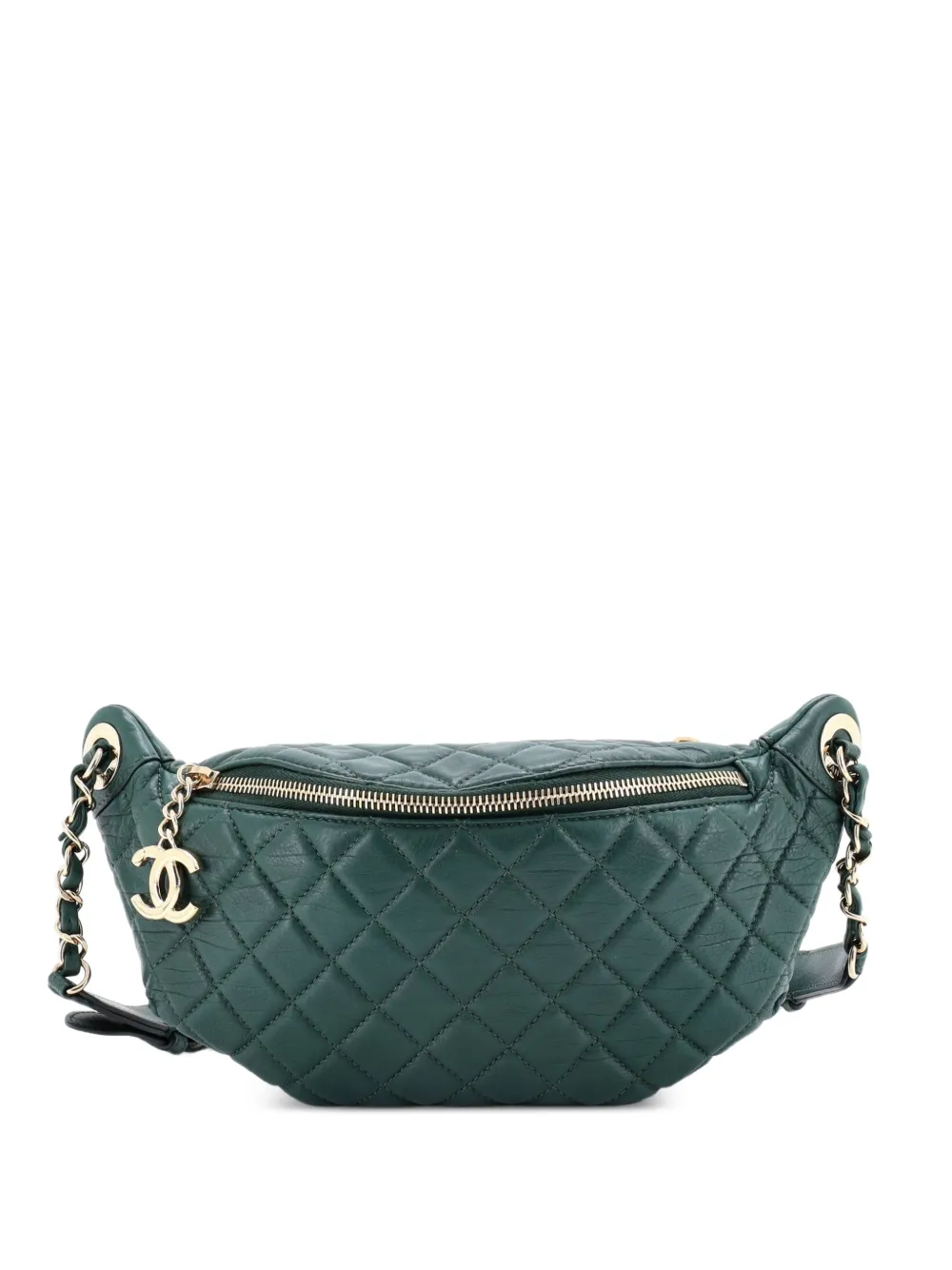 CHANEL Pre-Owned Banane Waist Bag Quilted Leather belt bag - Verde
