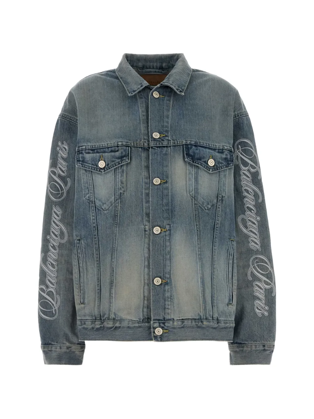 Balenciaga button-up denim jacket - Blu