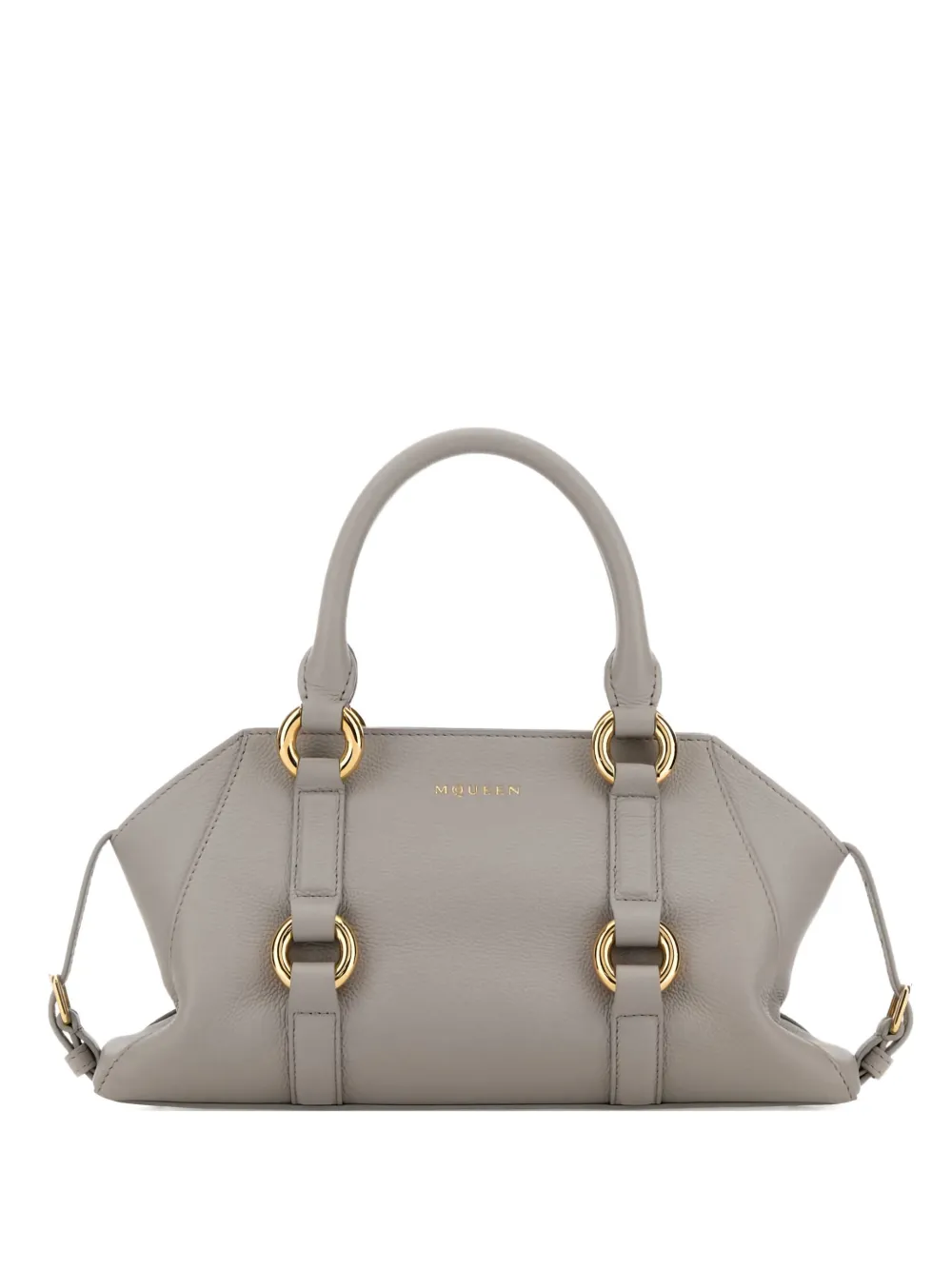 Alexander McQueen small Farringdon ring leather tote bag - Grigio