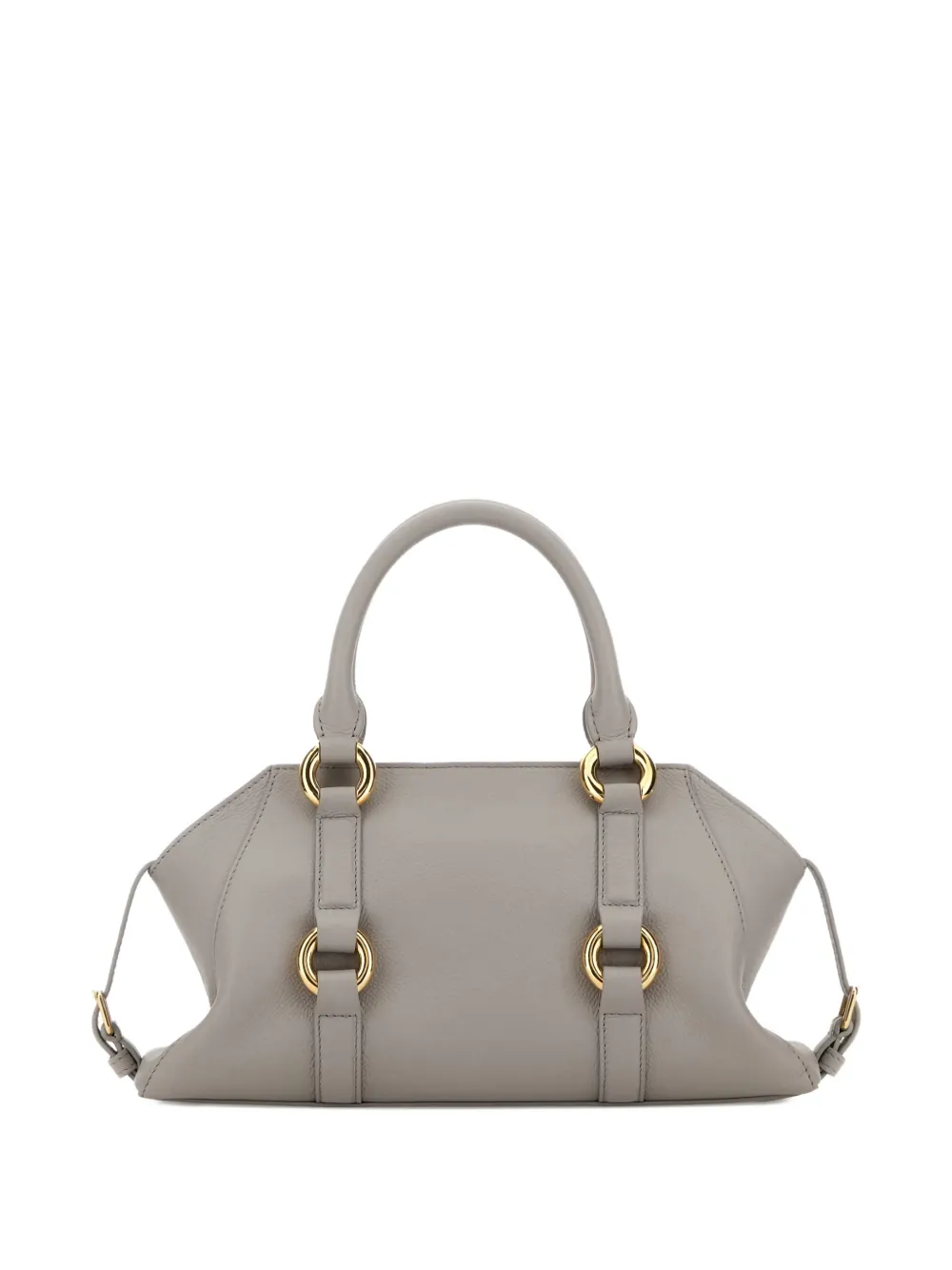 Alexander McQueen Kleine Farringdon leren shopper met ring Grijs