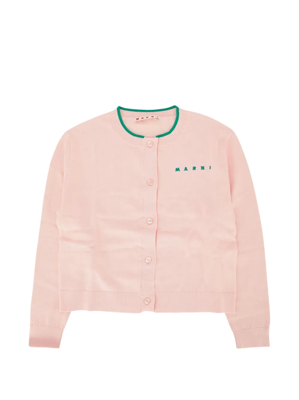 Marni Kids logo-detail cardigan - Rosa