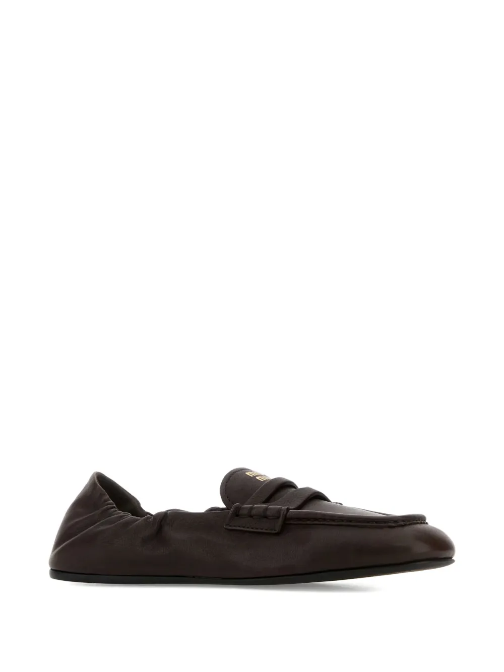 Miu ruches leather loafers Bruin