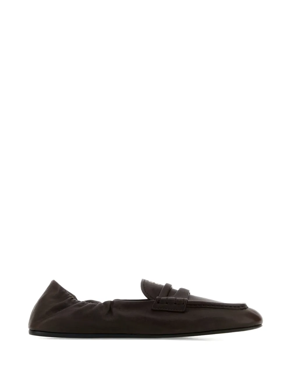 Miu Miu ruches leather loafers - Marrone