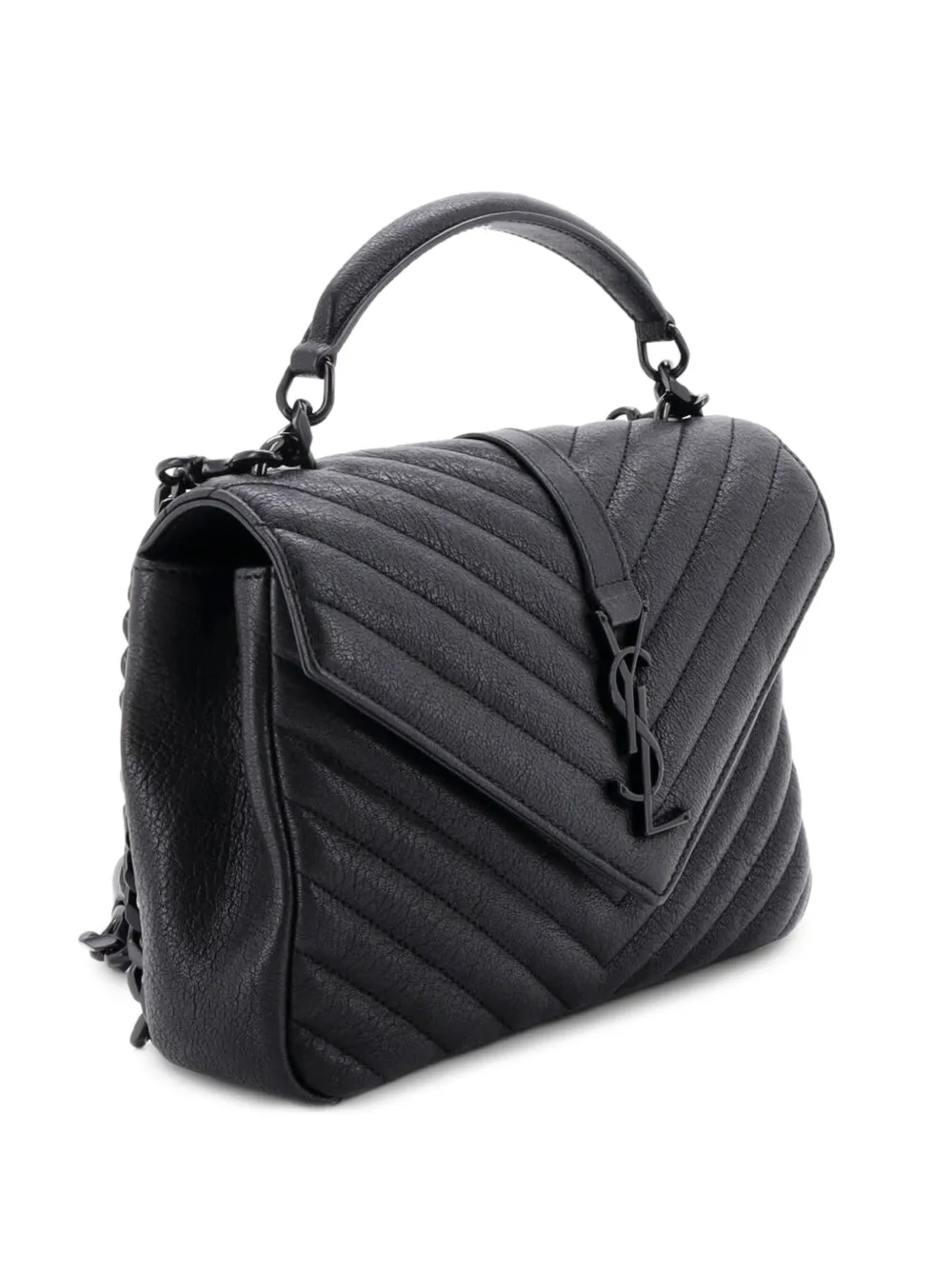 Saint Laurent Pre-Owned Classic Monogram College Bag Quilted Leather Medium shoulder bag - Nero