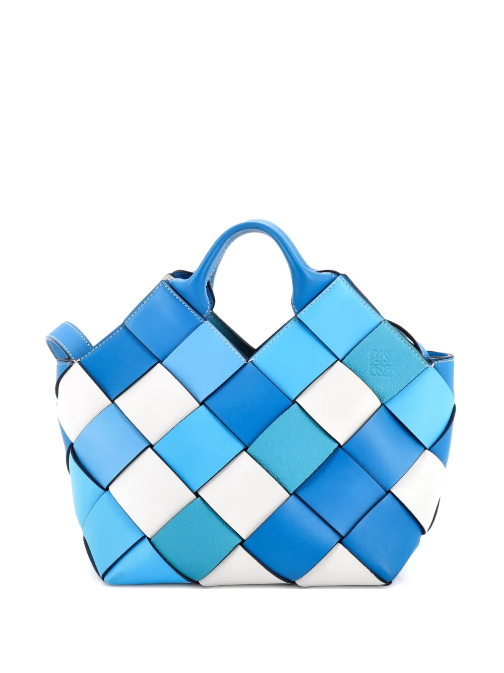 Loewe Pre-Owned Woven Basket Bag Leather Small tote bag - Blu