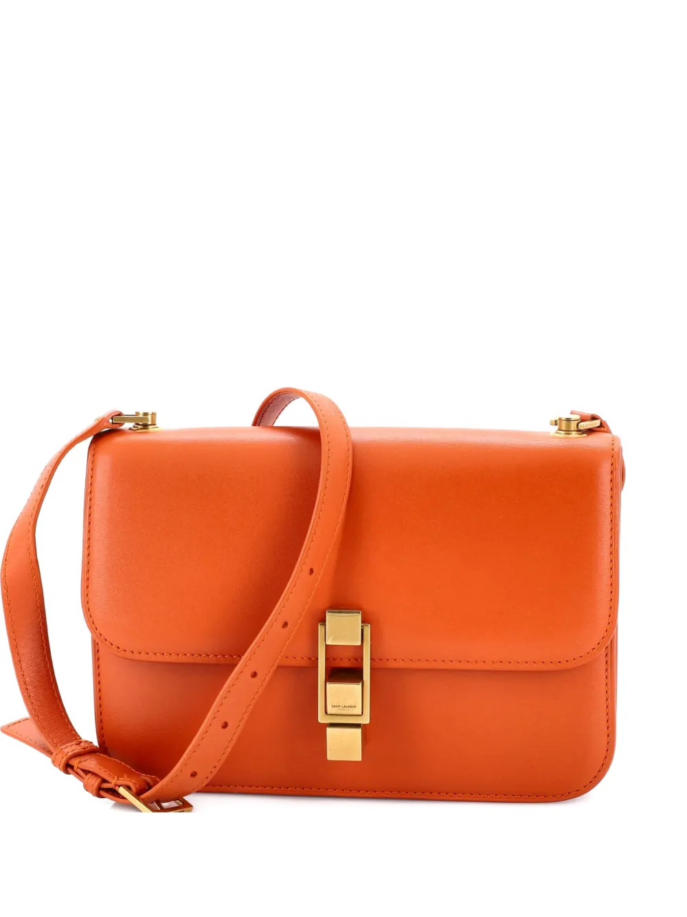 Saint Laurent Pre-Owned Carre Satchel Leather Medium crossbody bag - Arancione
