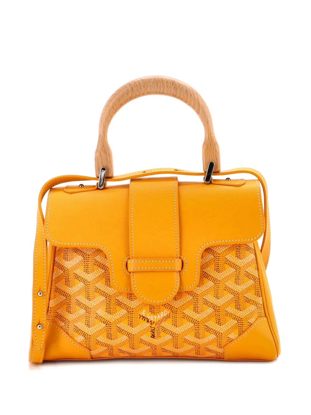 Goyard Pre-Owned Saigon Top Handle Bag Coated Canvas with Leather Mini shoulder bag - Giallo