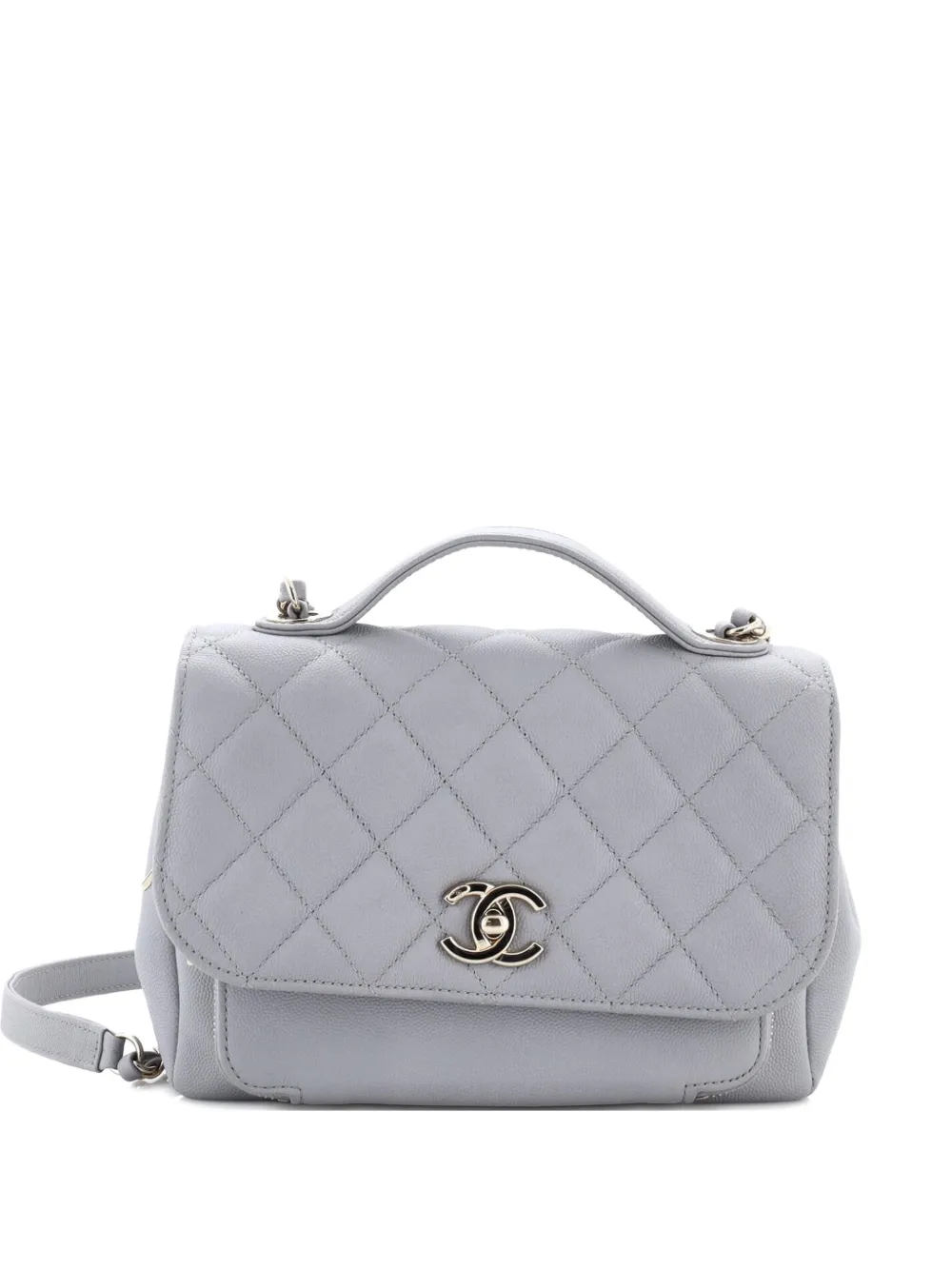 CHANEL Pre-Owned Business Affinity Flap Bag Quilted Caviar Small shoulder bag - Grigio