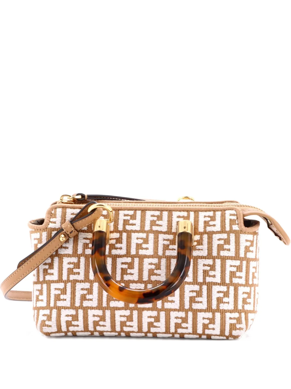 Fendi Pre-Owned By The Way Top Handle Bag Zucca Tapestry Mini satchel - Marrone