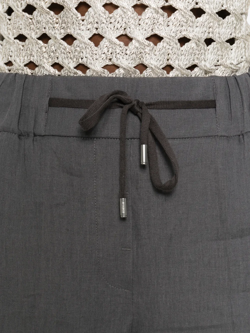 Peserico Broek met trekkoord Grijs