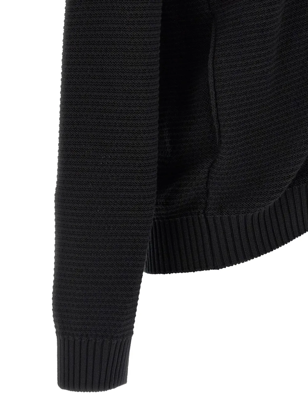 high-neck zip-up cardigan