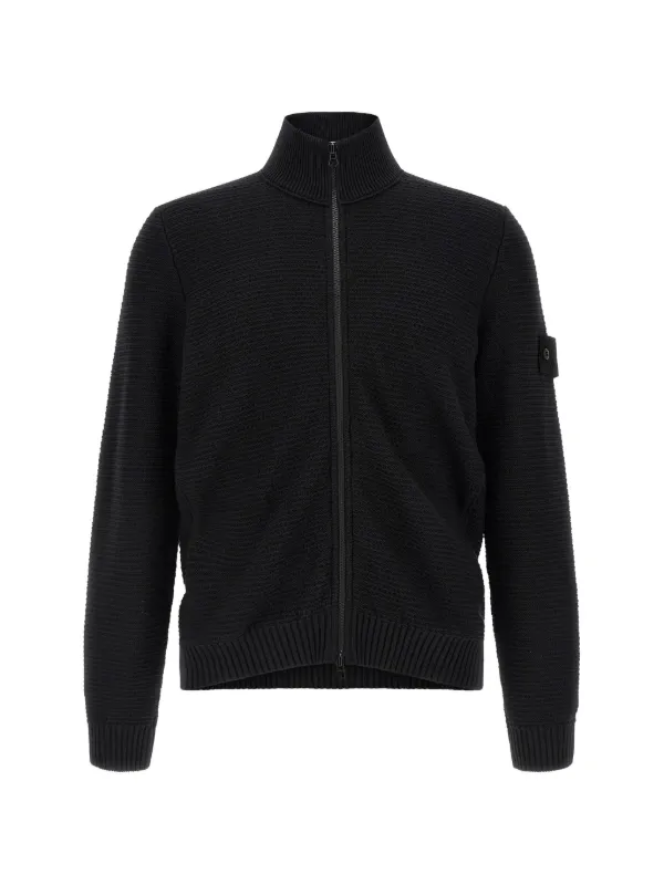 Stone Island Ghost ハイネック ジップカーディガン | ブラック 