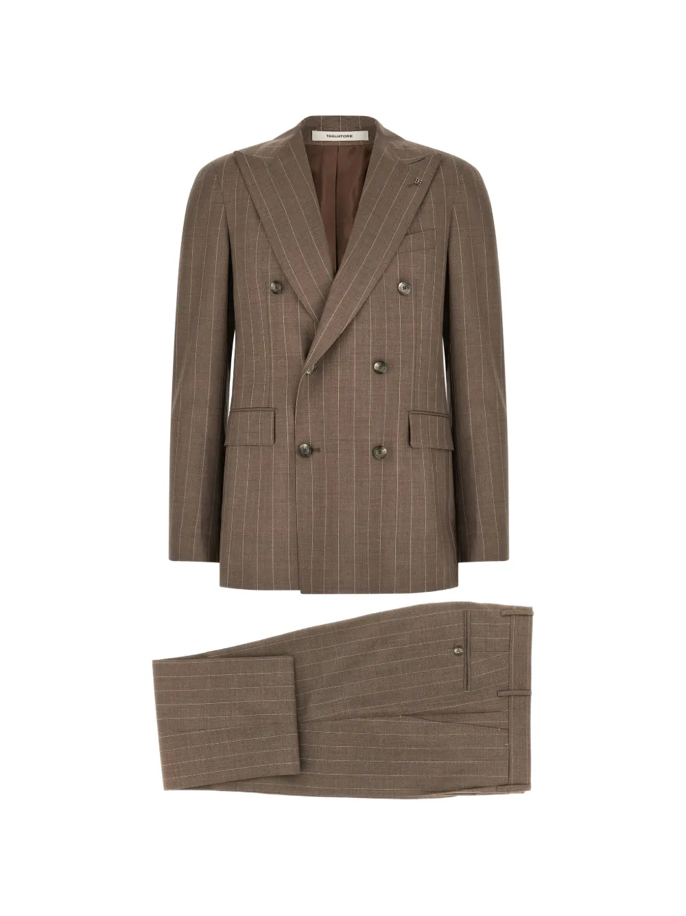 Tagliatore pinstriped double-breasted suit - Marrone