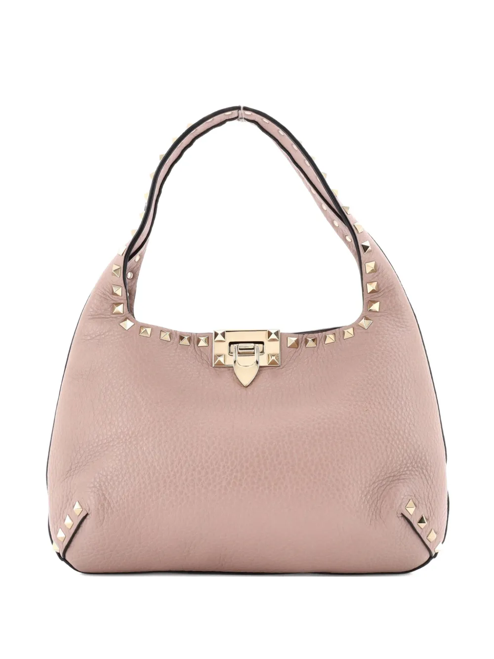 Valentino Garavani Pre-Owned Rockstud Flip Lock Leather Small hobo bag - Toni neutri