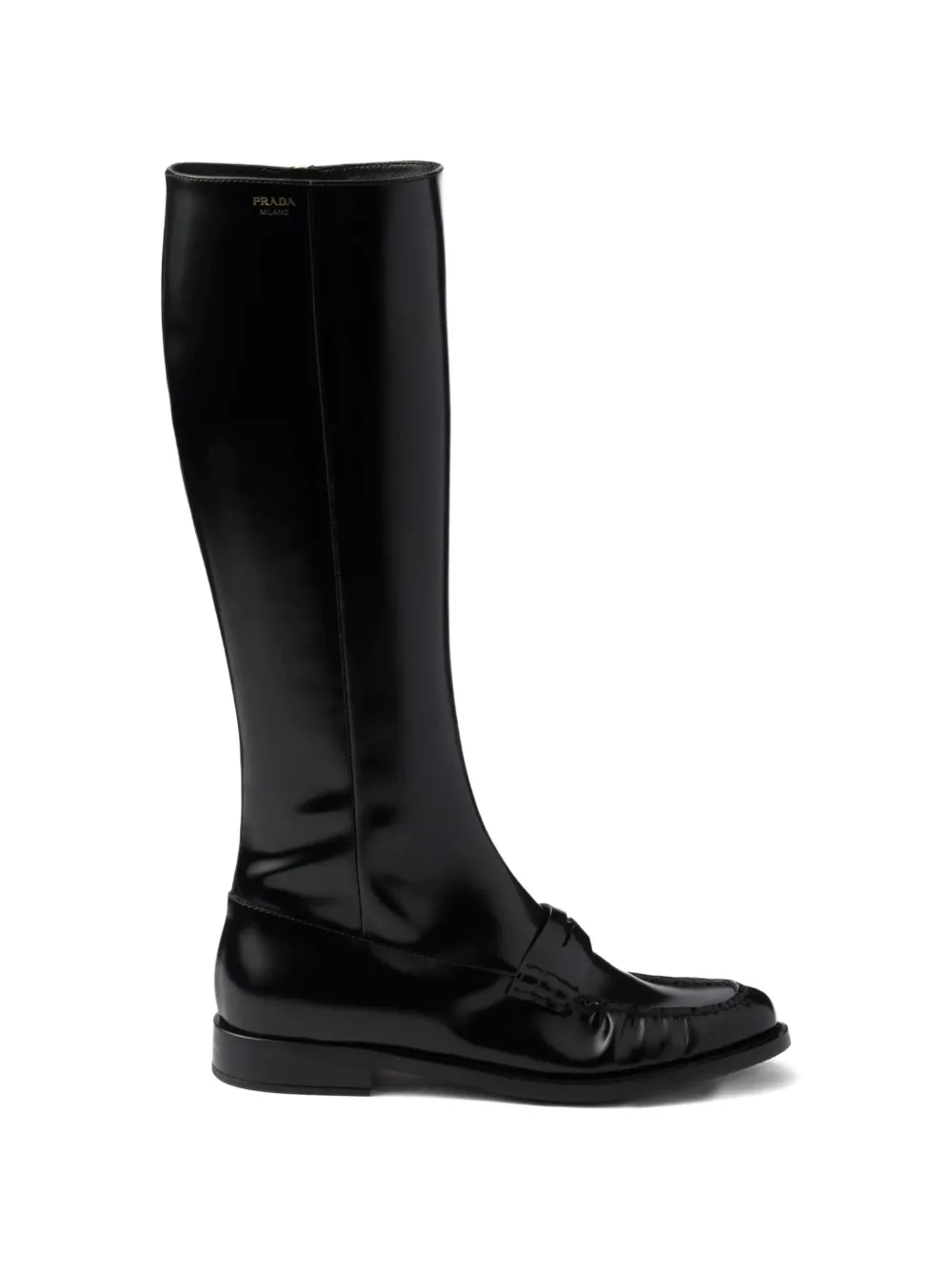 Prada loafer-style knee-high boots – Black