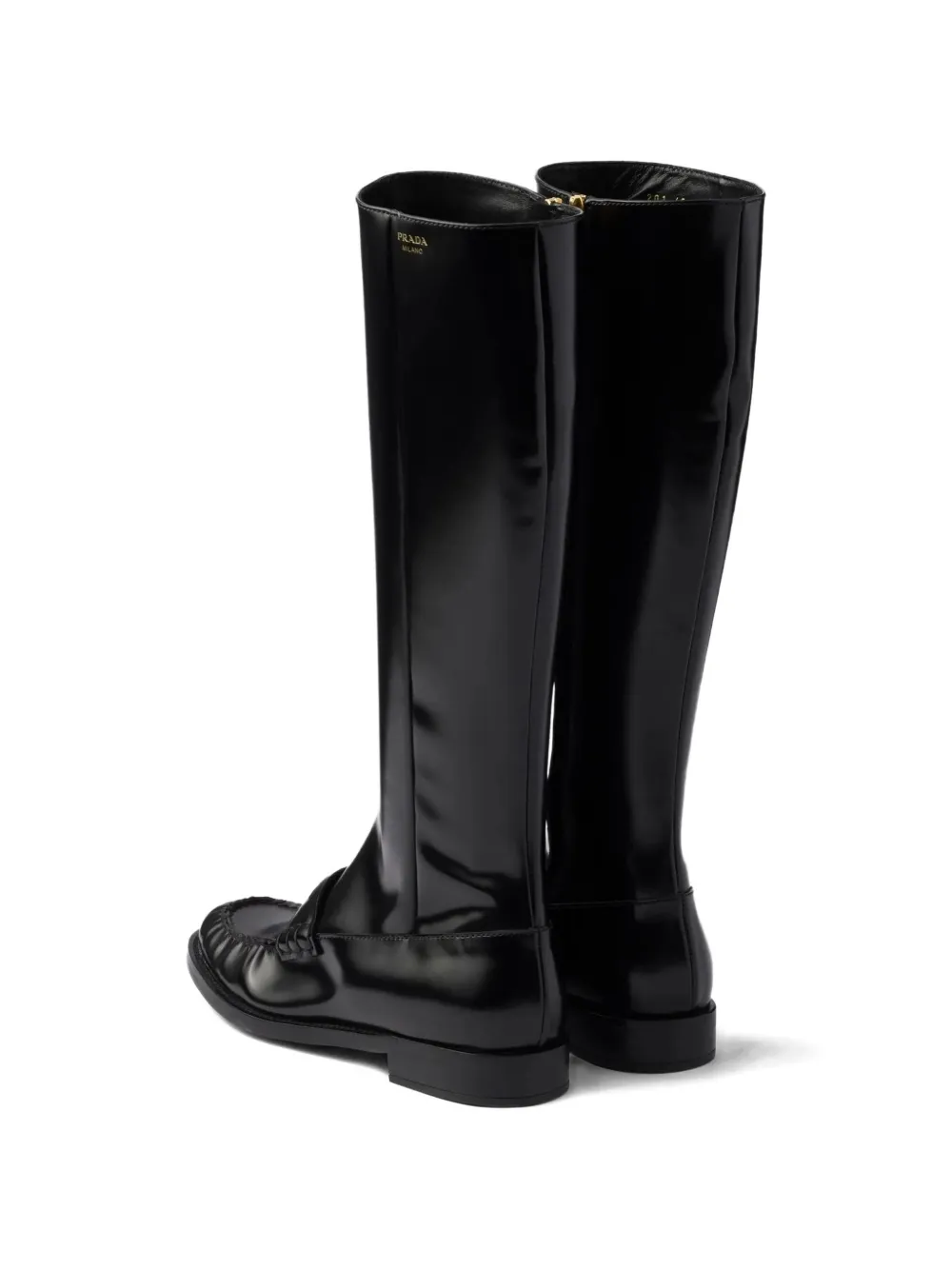 Prada loafer-style knee-high boots Zwart