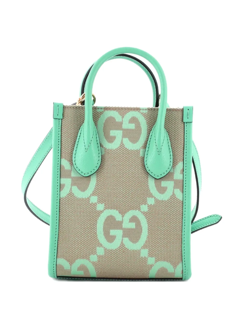 Gucci Pre-Owned Vertical Tote Jumbo GG Canvas Mini crossbody bag - Verde