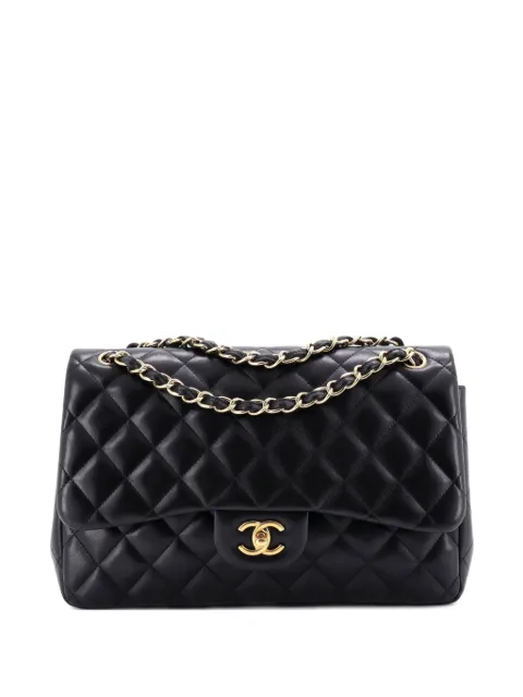 CHANEL Pre-Owned bolsa de hombro Classic Double Flap Jumbo de piel de cordero capitonada