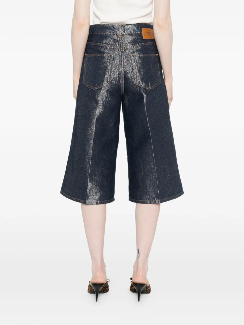 GANNI Shorts met riemlussen Blauw