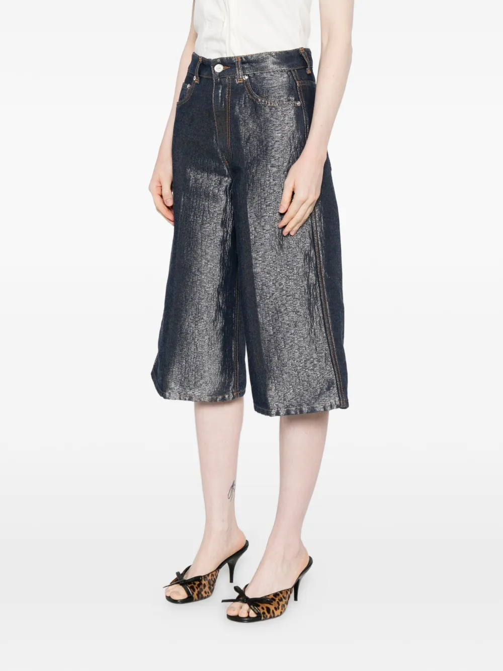  Ganni Belt-loops Shorts - Blue 