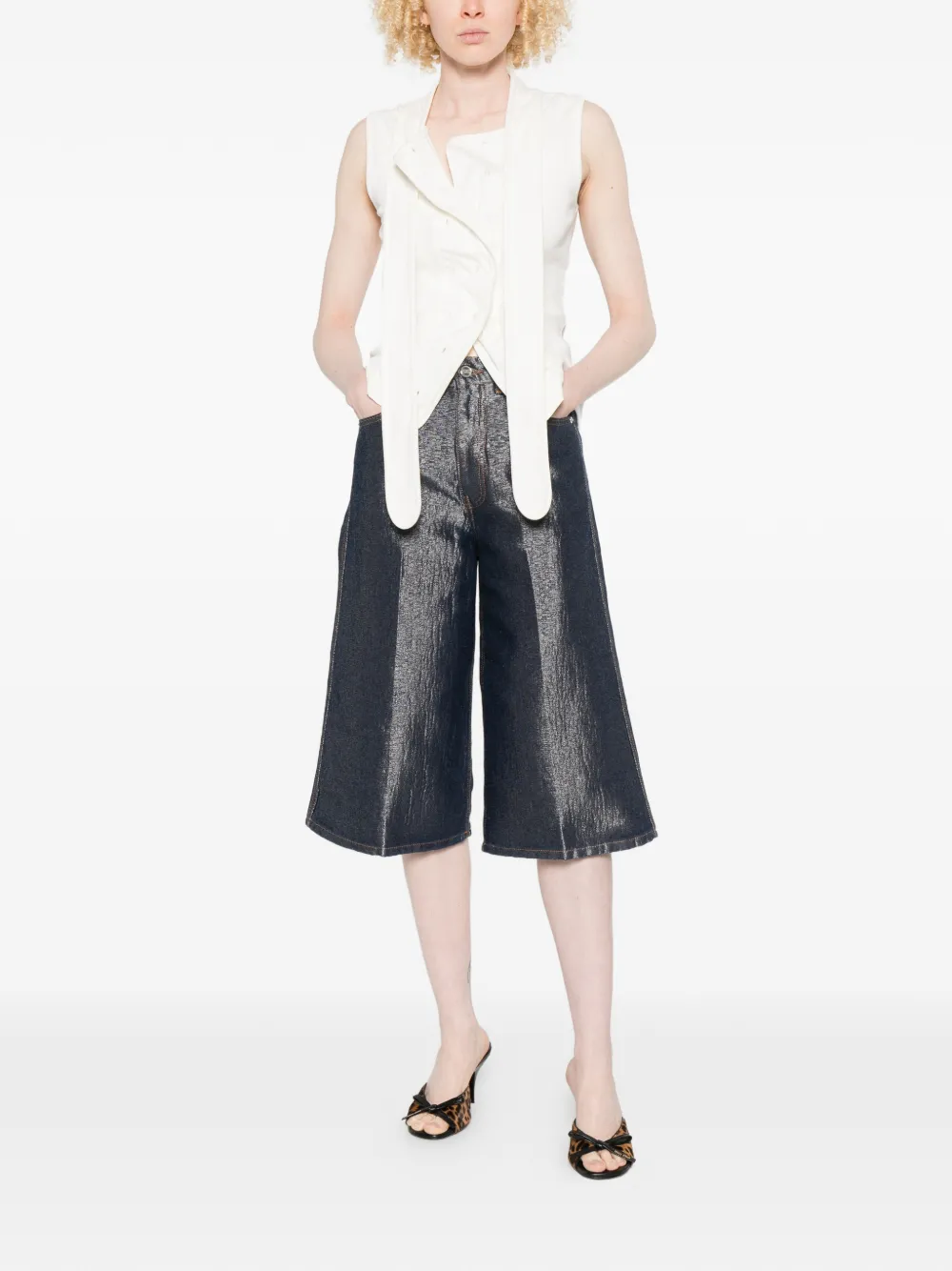  Ganni Belt-loops Shorts - Blue 