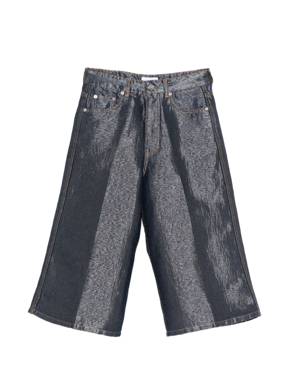 GANNI belt-loops shorts - Blu