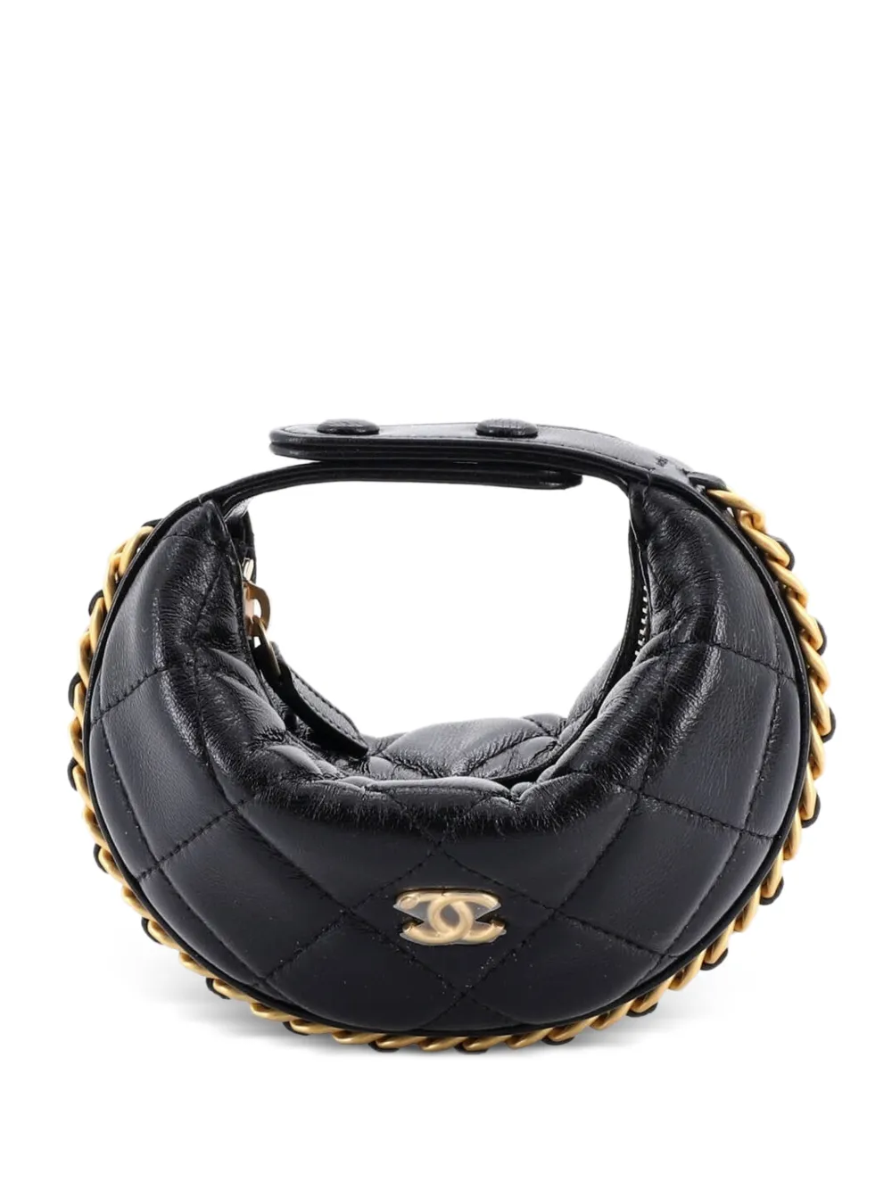 CHANEL Pre-Owned Chain Around Pouch Quilted Lambskin Extra Mini hobo bag - Nero