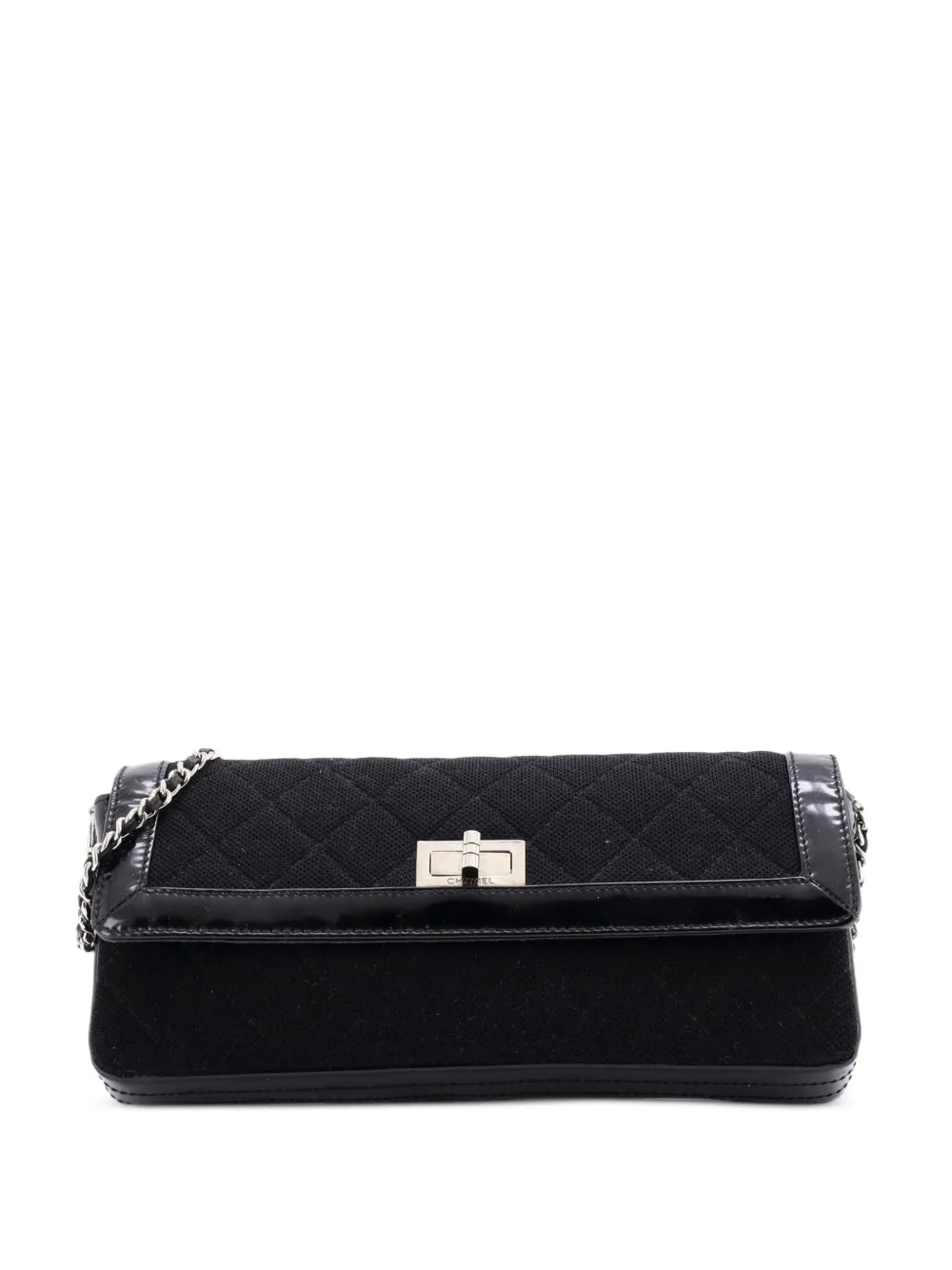 CHANEL Pre-Owned Reissue Flap Bag Quilted Jersey with Patent East West shoulder bag - Nero