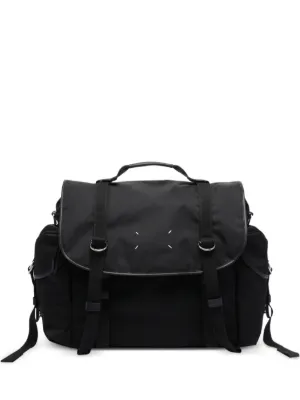 Prada キャンバスショルダーバッグ | ブラック | FARFETCH JP