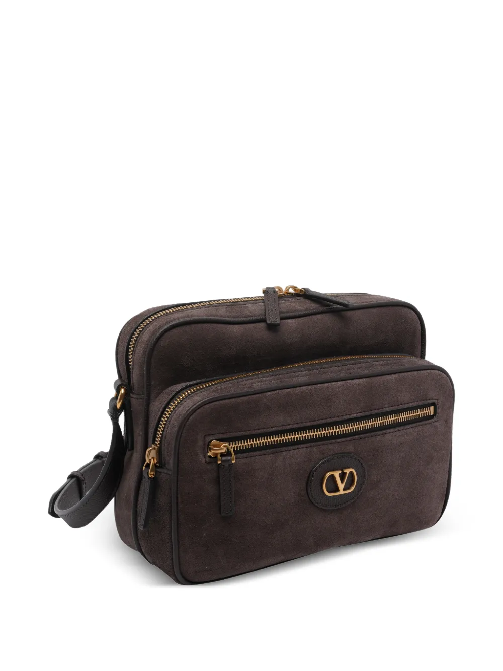Valentino Garavani Kleine Antibes suède crossbodytas Bruin