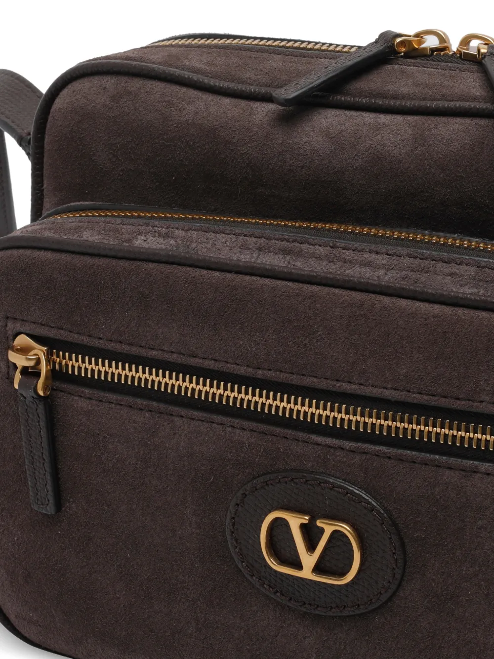 Valentino Garavani Kleine Antibes suède crossbodytas Bruin