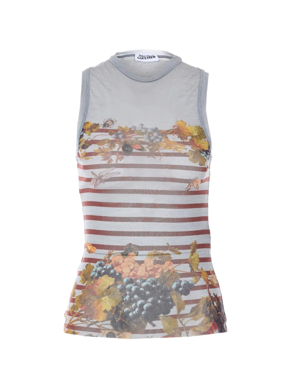 Jean Paul Gaultier striped print tank top - Grigio