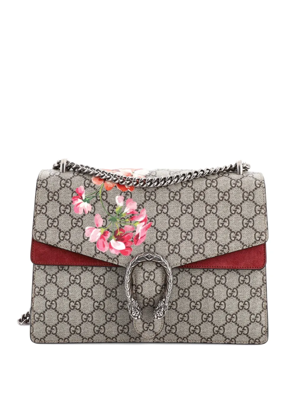 Gucci Pre-Owned Dionysus Bag Blooms Print GG Coated Canvas Medium shoulder bag - Marrone