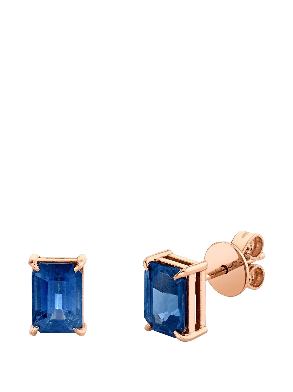 SHAY Halo blue sapphire stud earrings - Rosa