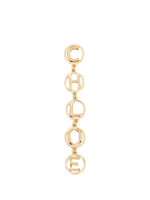 Chloé Script letter gold earrings