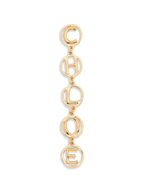 Chloé Script letter gold earrings