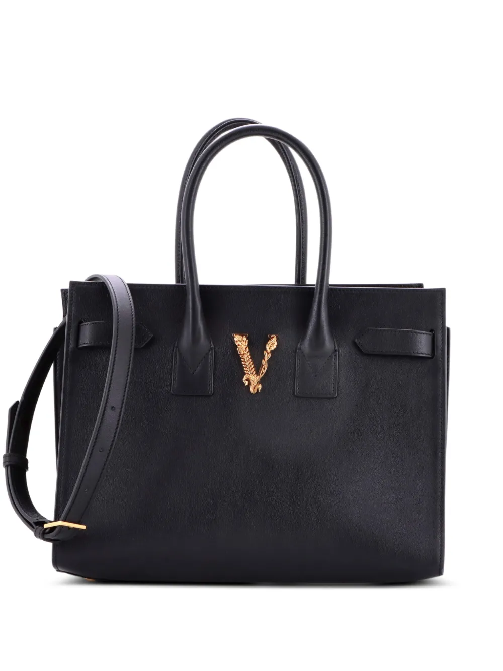 Versace Pre-Owned Virtus Belted Leather tote bag - Nero
