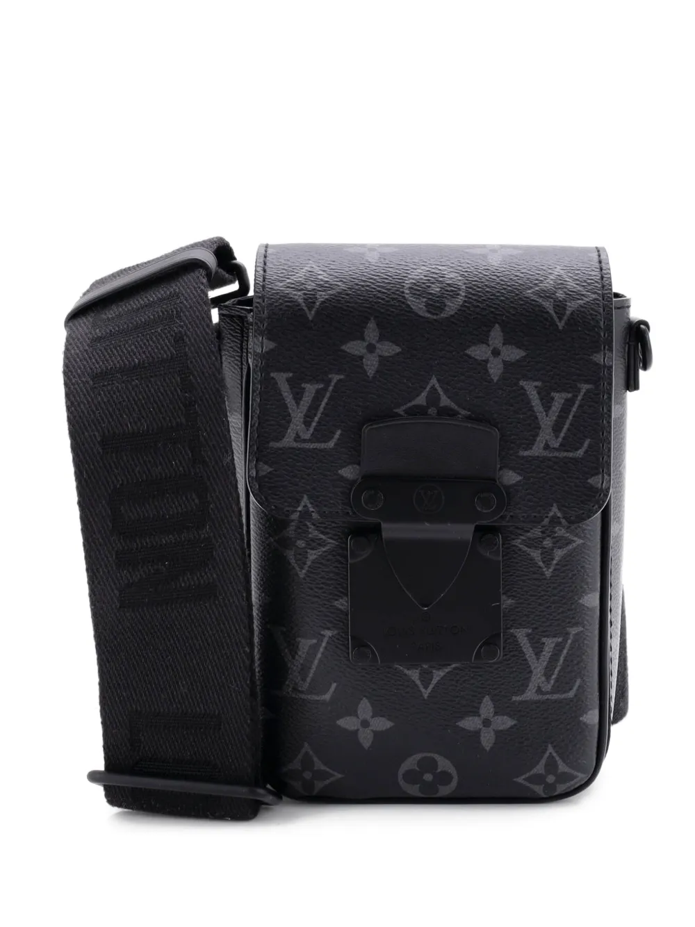Louis Vuitton Pre-Owned S Lock Vertical Wearable Wallet Monogram Eclipse Canvas crossbody bag - Nero