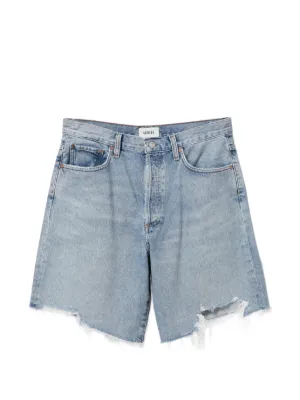 Alexander Wang logo-print Denim Shorts | Blue | FARFETCH