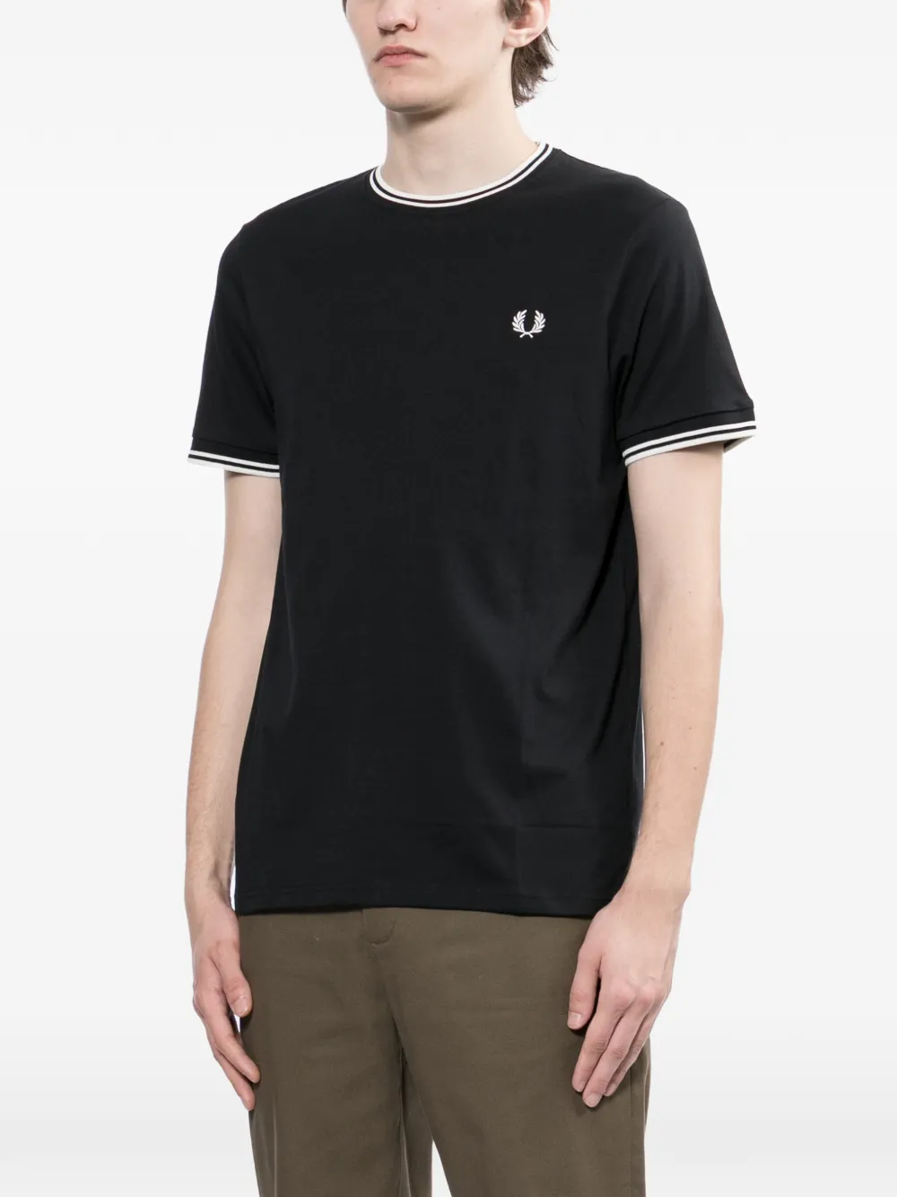 Fred Perry T-shirt met geborduurd logo Zwart