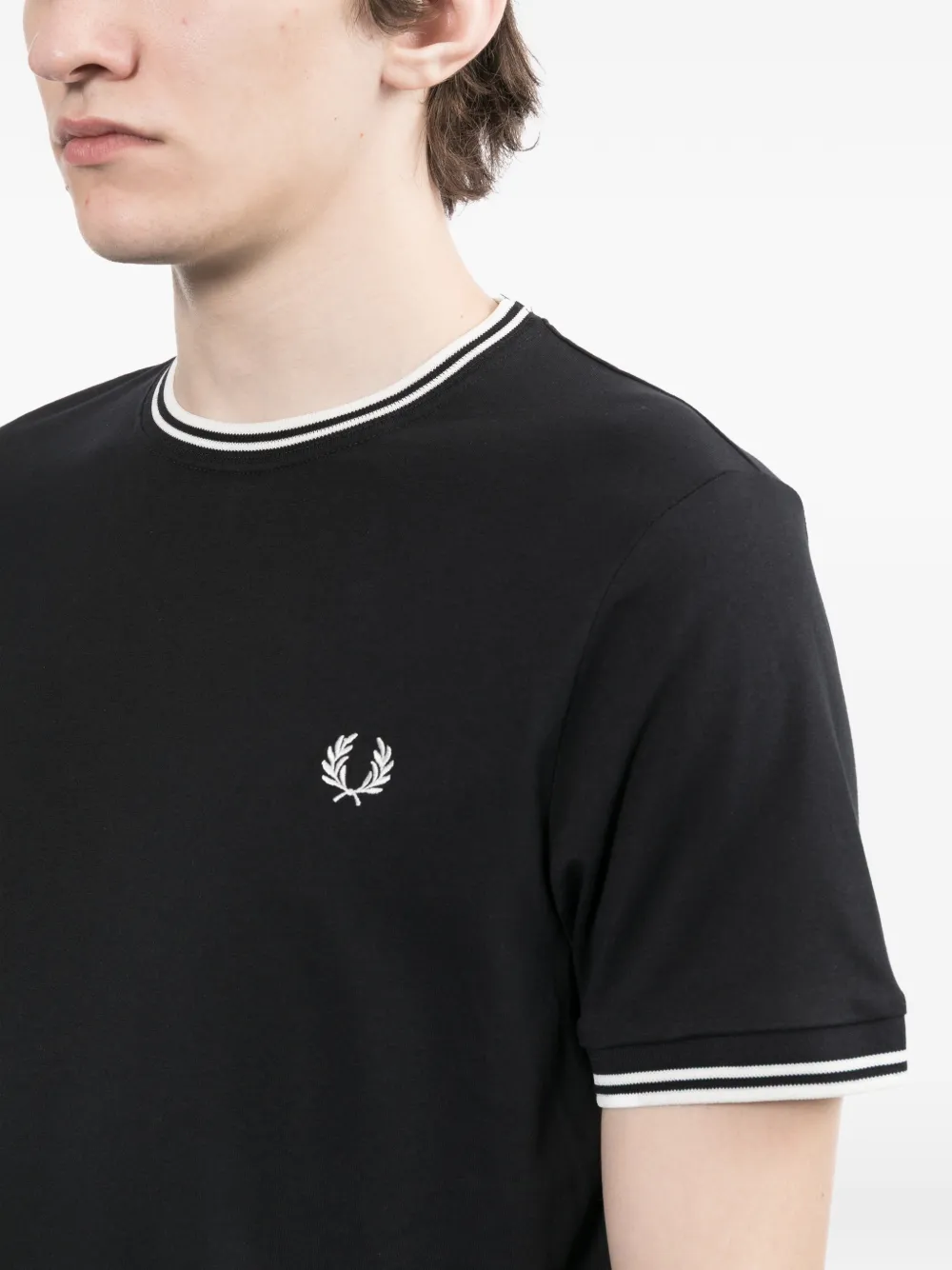 Fred Perry T-shirt met geborduurd logo Zwart