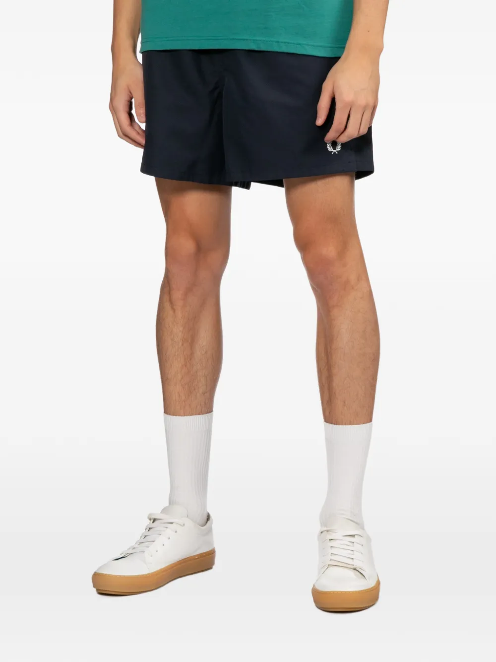 Fred Perry Shorts met geborduurd logo Blauw
