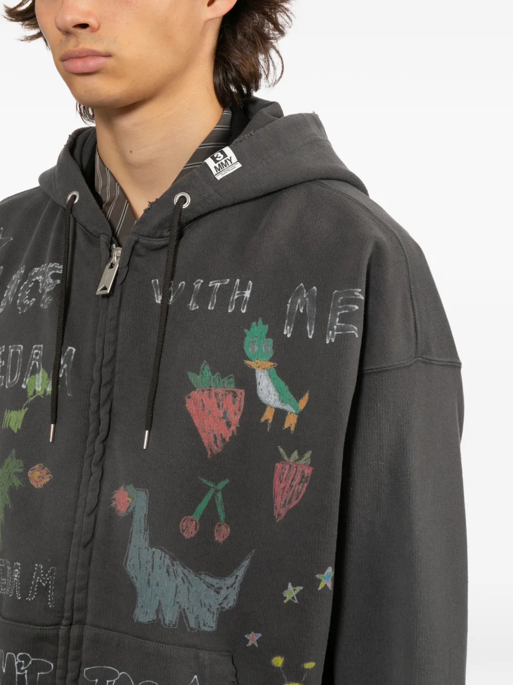 Maison MIHARA YASUHIRO Kids Doodle hoodie Grijs