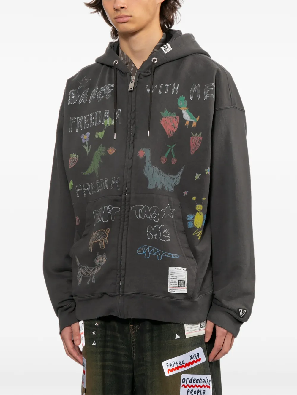 Maison MIHARA YASUHIRO Kids Doodle hoodie Grijs