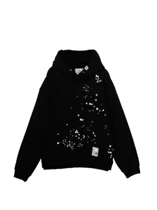Mihara Yasuhiro パーカー ブラック 46 Maison MIHARA YASUHIRO スタッズトリム パーカー | ブラック